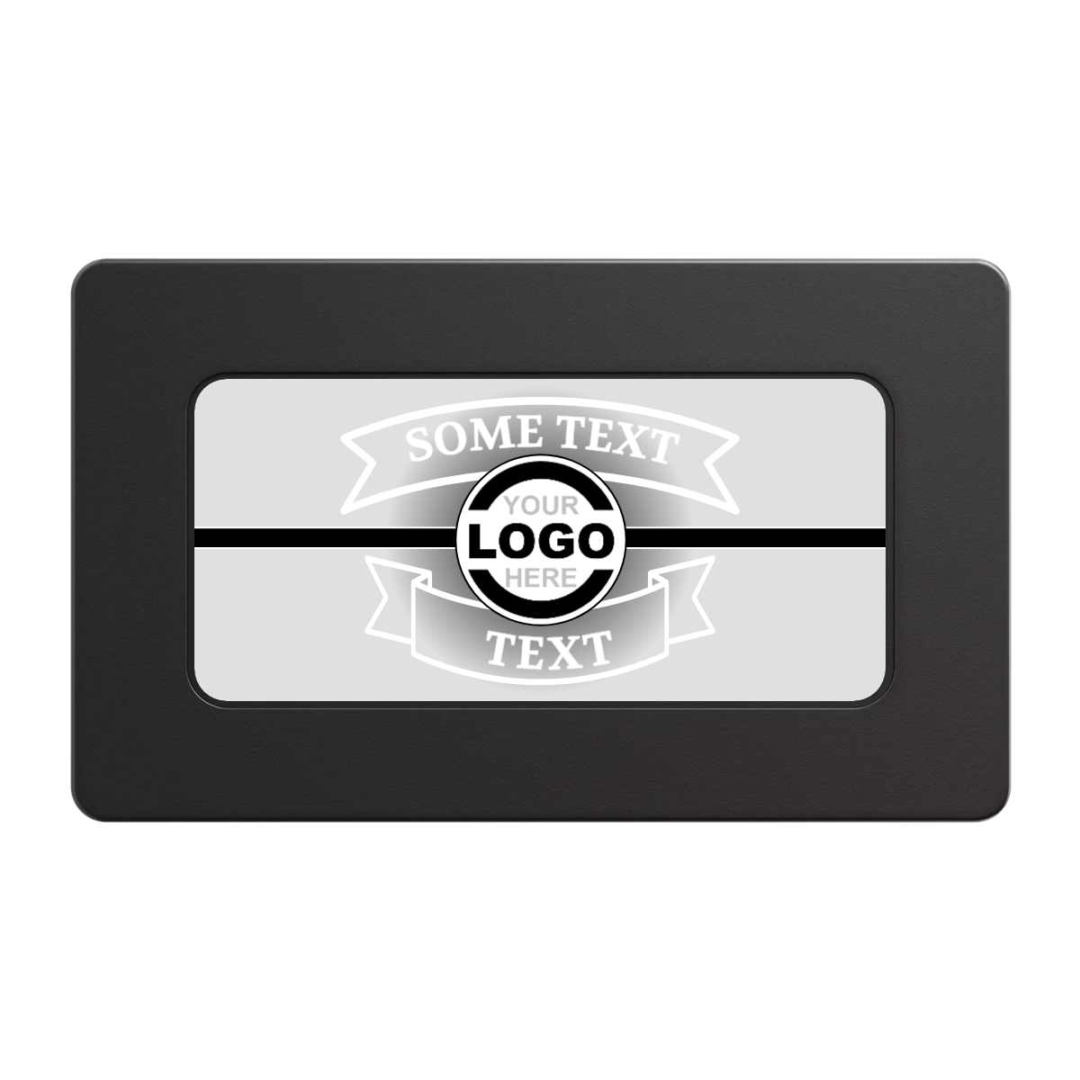 Double Banner Rectangular Poker Chip Plaques - Black - Back