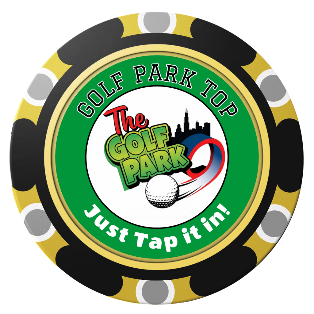 Golf Slogan Clay Poker Chips - Black / Monte Carlo / 40mm - Back