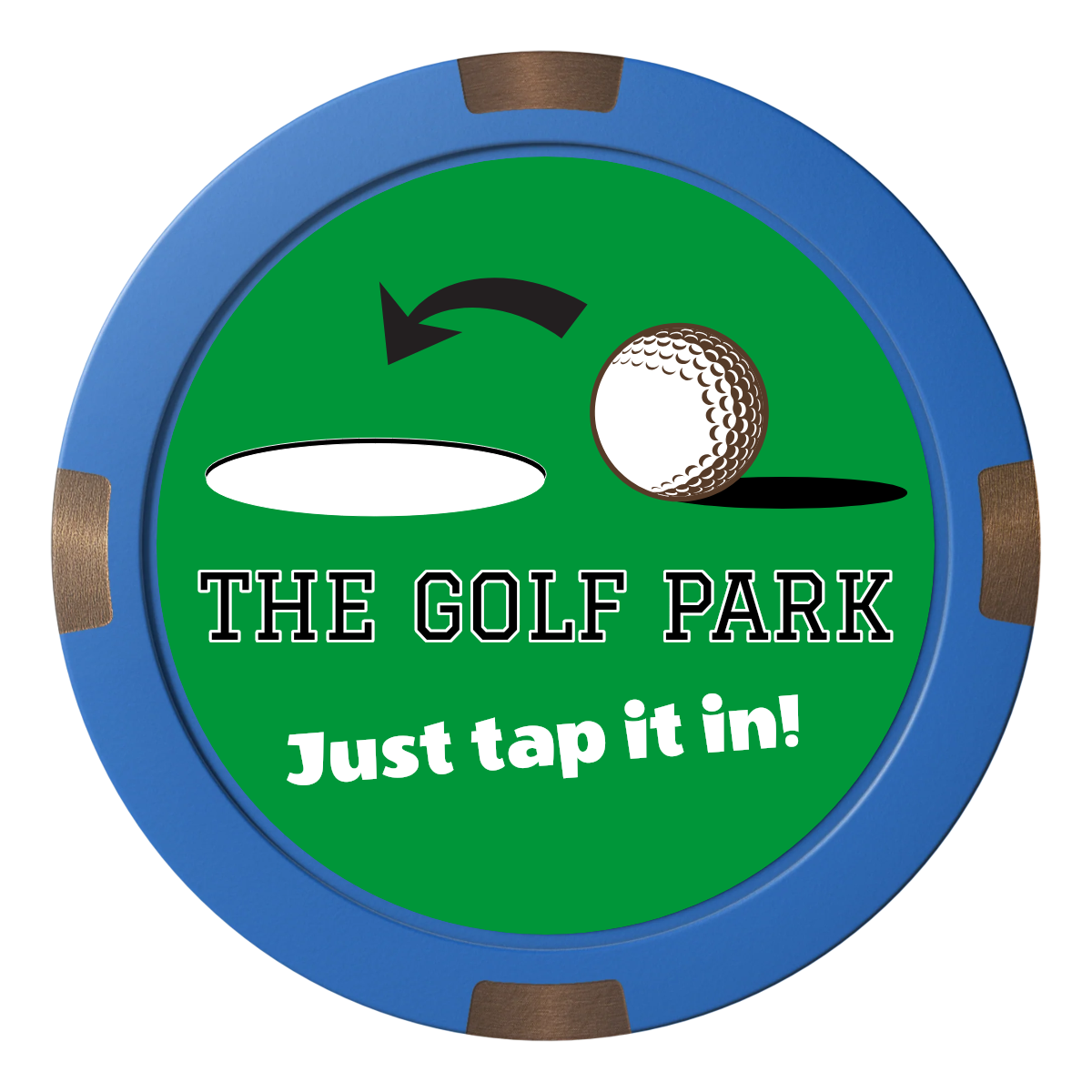 Golf Slogan Composite & Metal Hybrid Poker Chips - Blue - Front