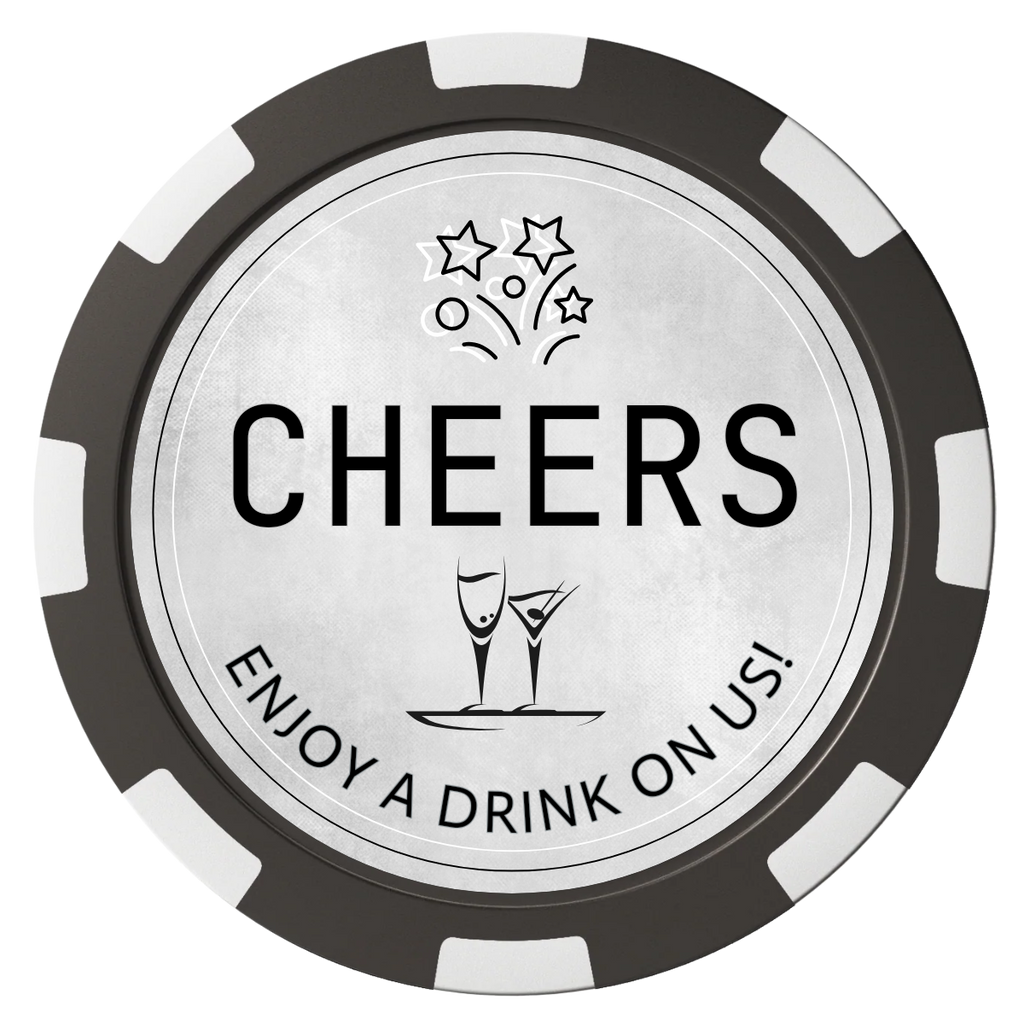 Chique Wedding Token Composite Poker Chips - Black / 8 Spot - Back