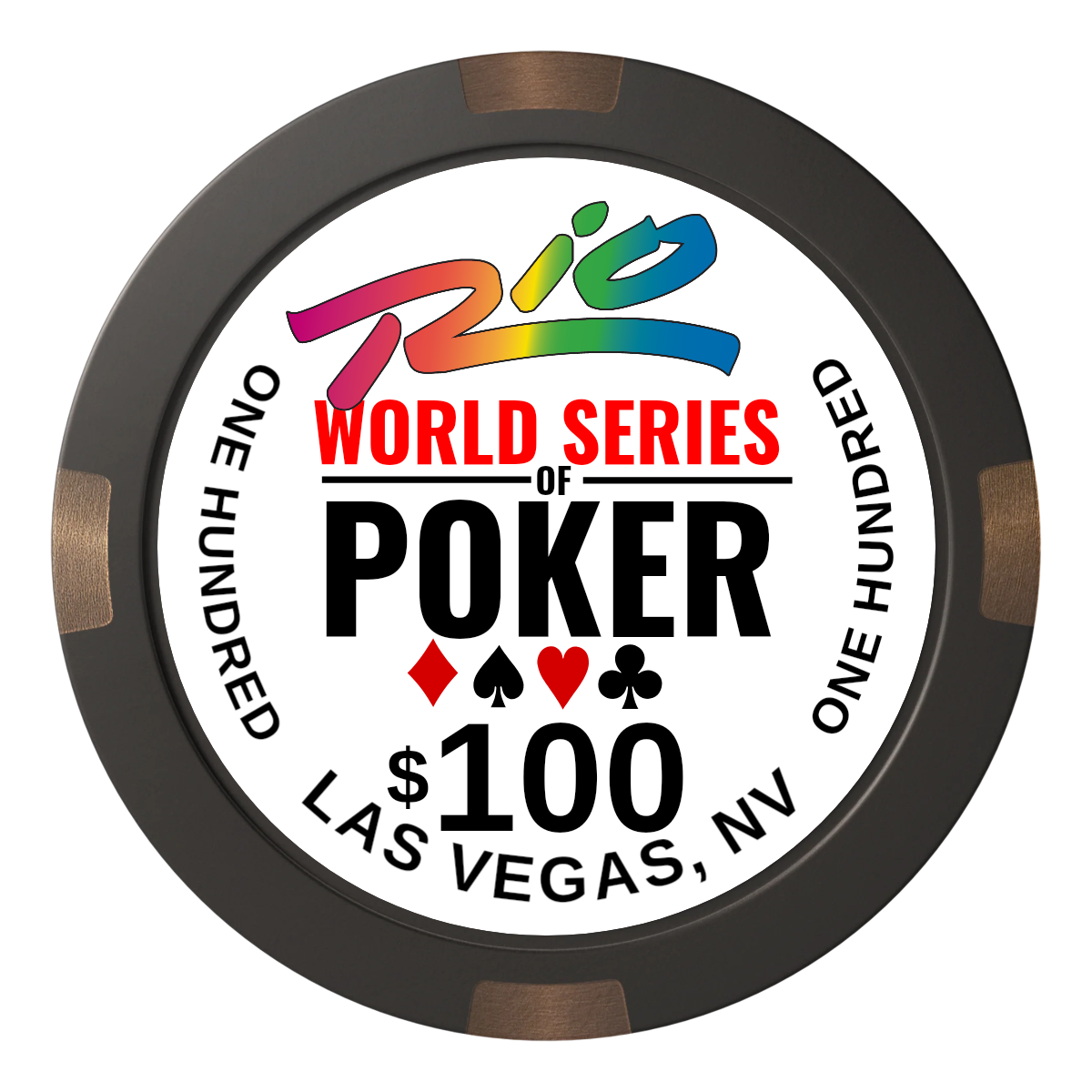 WSOP Composite & Metal Hybrid Poker Chips - Black / 4 Spot - Back