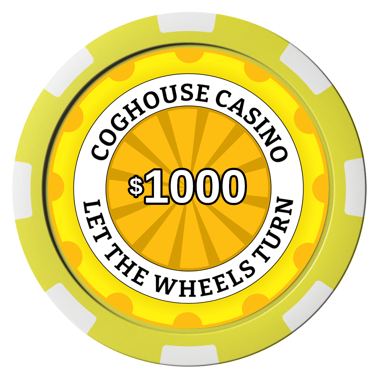 Cog House Composite Poker Chips - Yellow / 8 Spot - Front