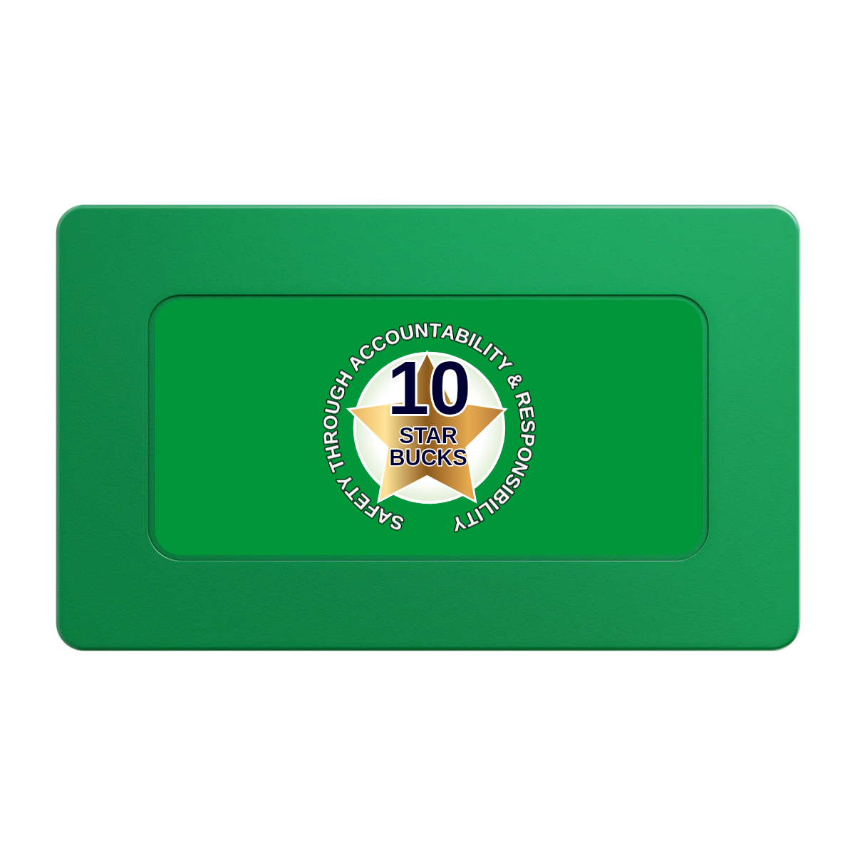 Safety Star Rectangular Poker Chip Plaques - Green - Front
