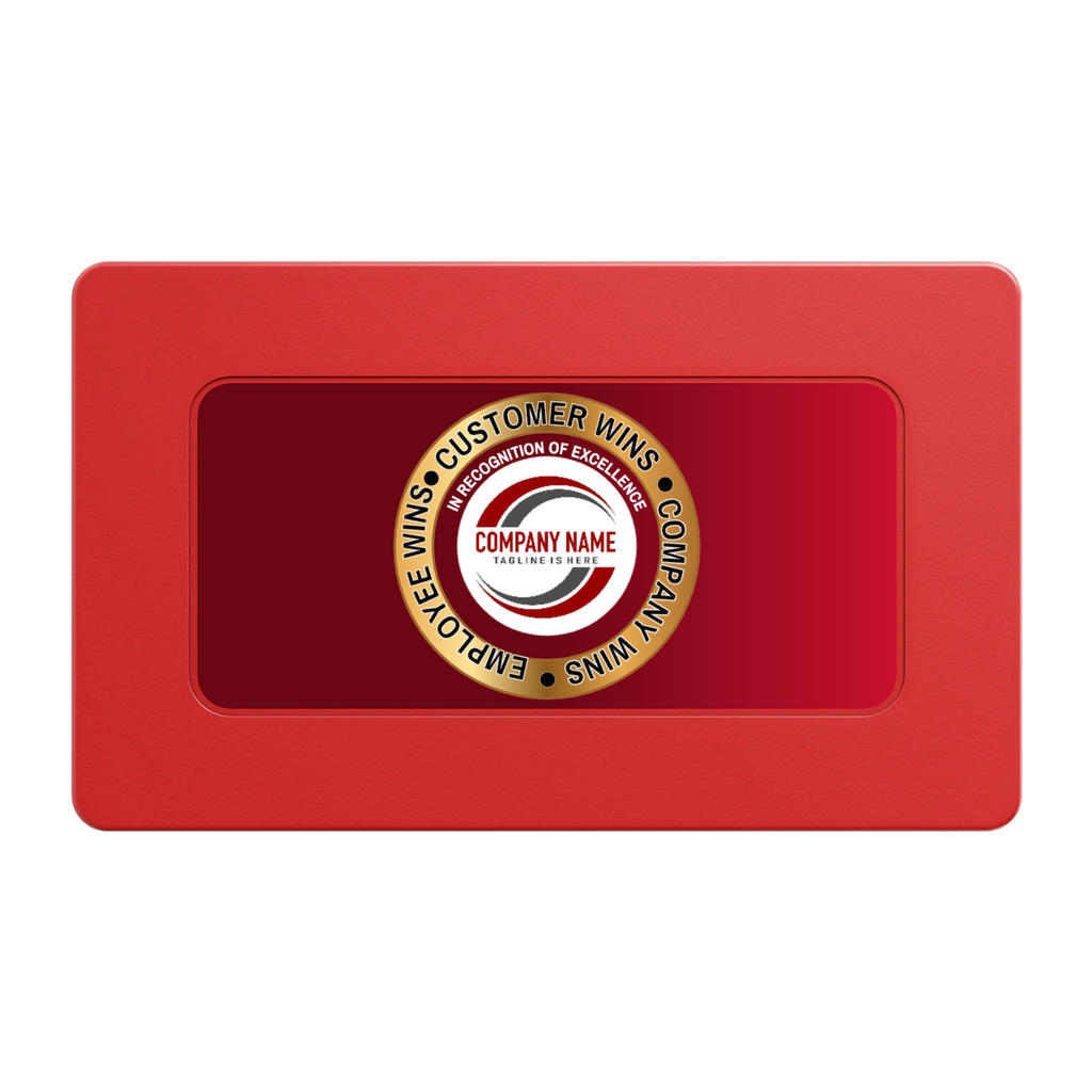 Gold Standard Rectangular Poker Chip Plaques - Red - Back