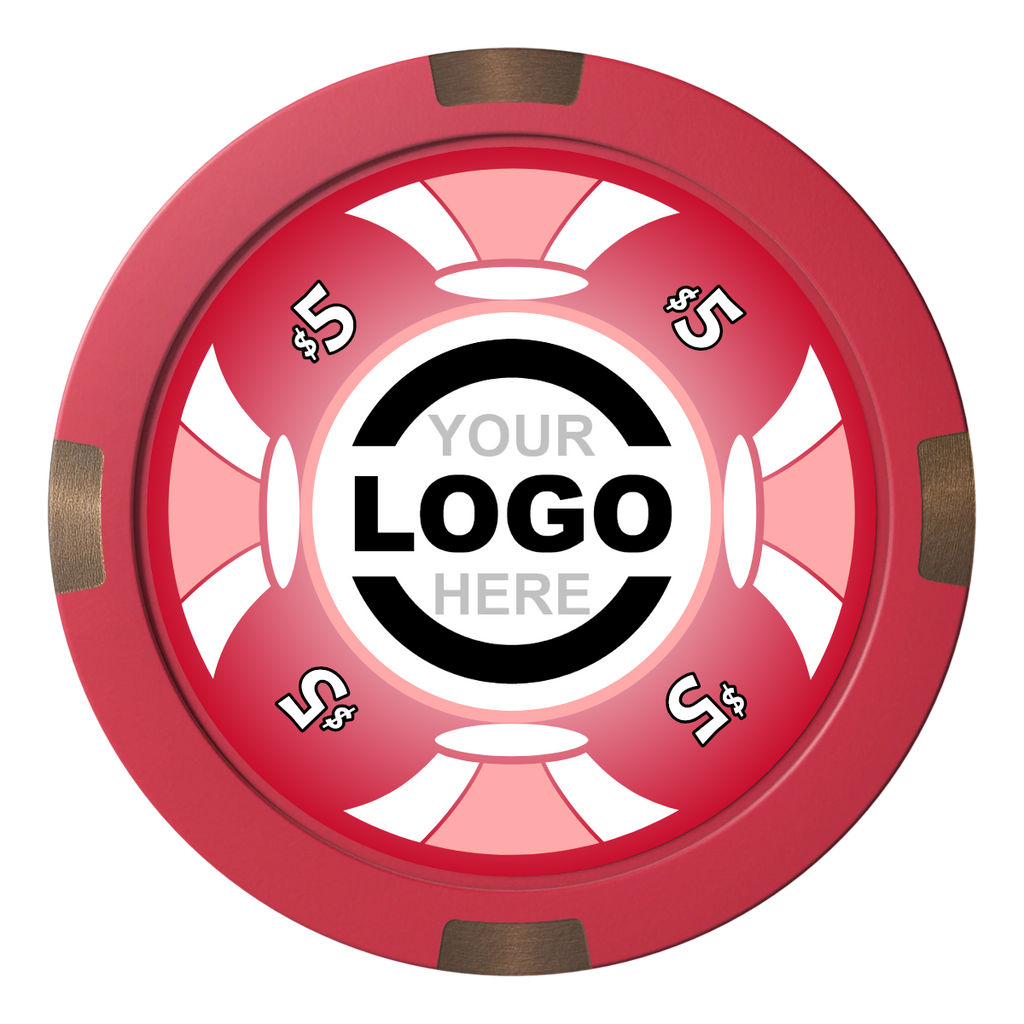 Alan Baker 4-2S A Composite & Metal Hybrid Poker Chips - Red - Back