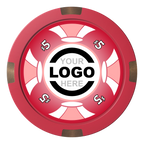 Alan Baker 4-2S A Composite & Metal Hybrid Poker Chips - Red - Back