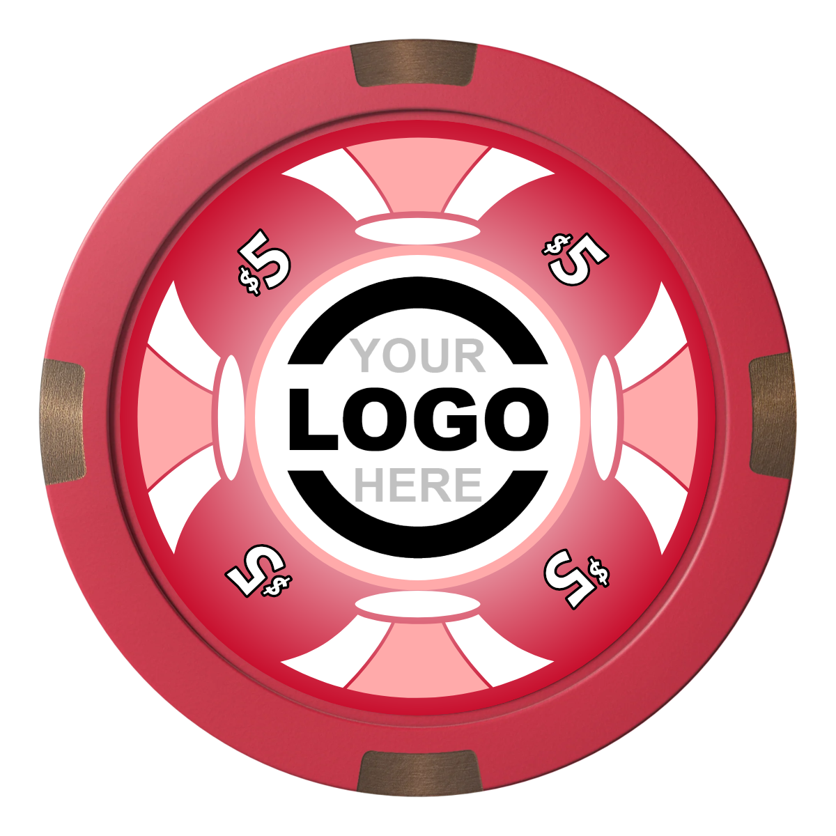 Alan Baker 4-2S A Composite & Metal Hybrid Poker Chips - Red - Back
