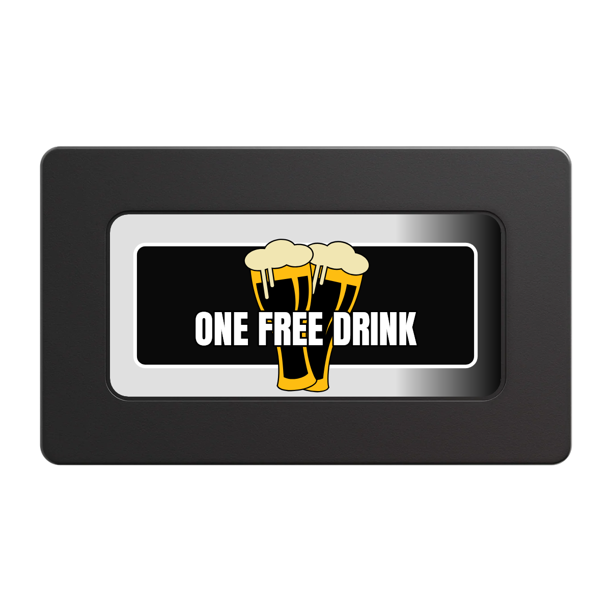 Double Pint 2 Rectangular Poker Chip Plaques - Black - Front