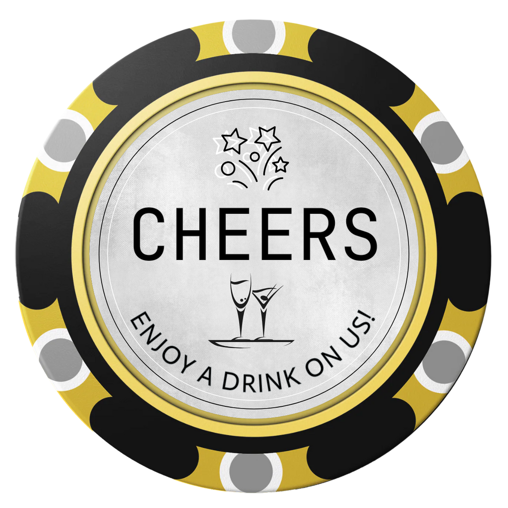 Chique Wedding Token Clay Poker Chips - Black / Monte Carlo / 40mm - Back