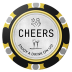 Chique Wedding Token Clay Poker Chips - Black / Monte Carlo / 40mm - Back