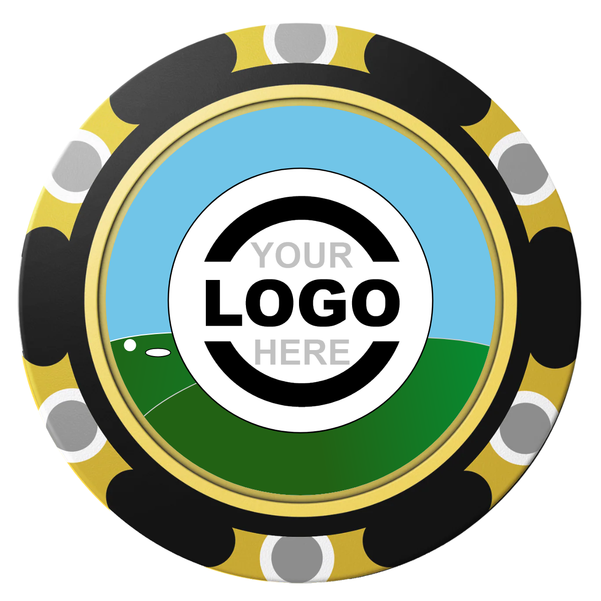 Going Golfing Today Clay Poker Chips - Black / Monte Carlo / 40mm - Back
