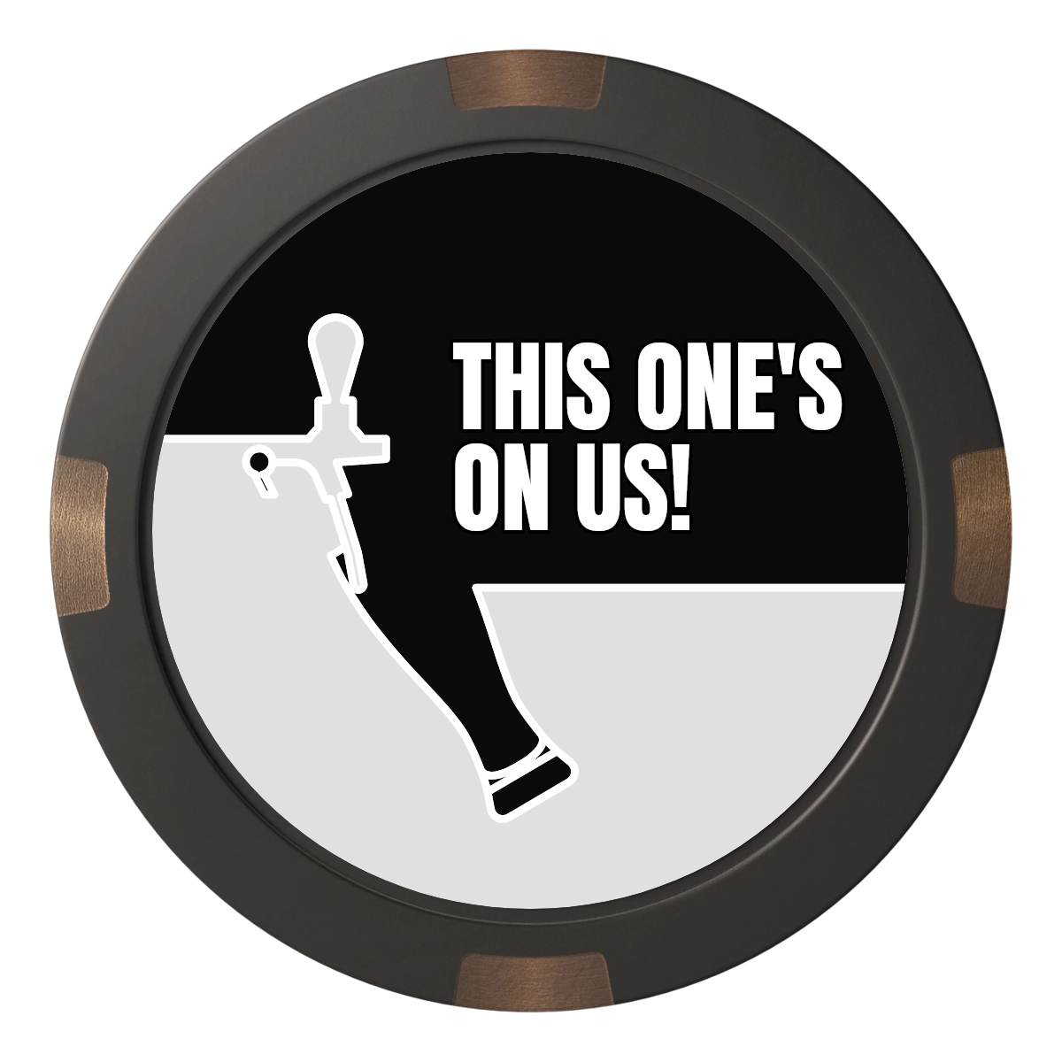 I'd Tap That Composite & Metal Hybrid Poker Chips - Black - Front
