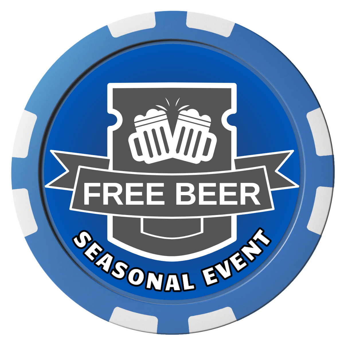 Craft Beer #001 Composite Poker Chips - Blue / 8 Stripe - Front