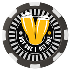 Double Pint Magnetic Composite Poker Chips - Black / 8 Spot - Front