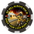 Firefighter Maltese Cross Composite Poker Chips - Black / 8 Spot - Front