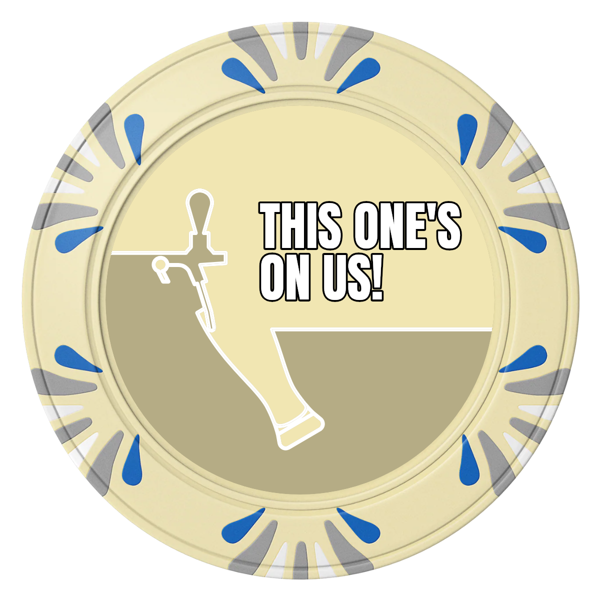 I'd Tap That Clay Poker Chips - Ivory / Macau / 40mm - Front