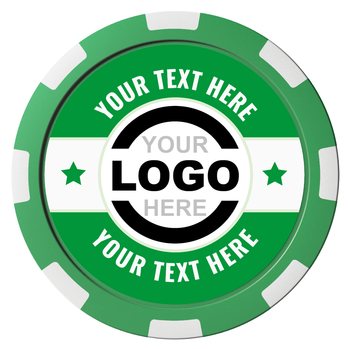 Star Banner Magnetic Composite Poker Chips - Green / 8 Spot - Back