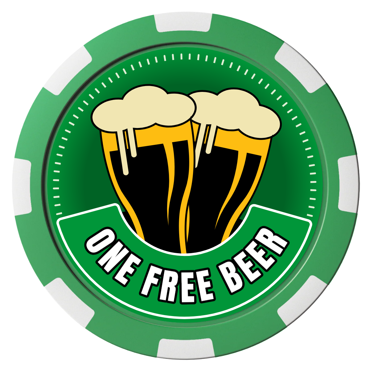 Double Pint 2 Composite Poker Chips - Green / 8 Spot - Front