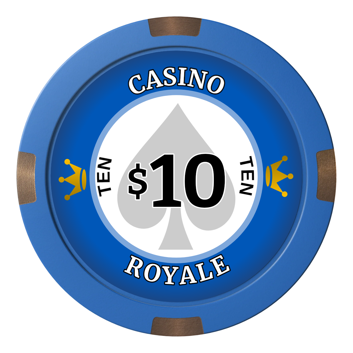 Casino Royale Composite & Metal Hybrid Poker Chips - Blue - Front