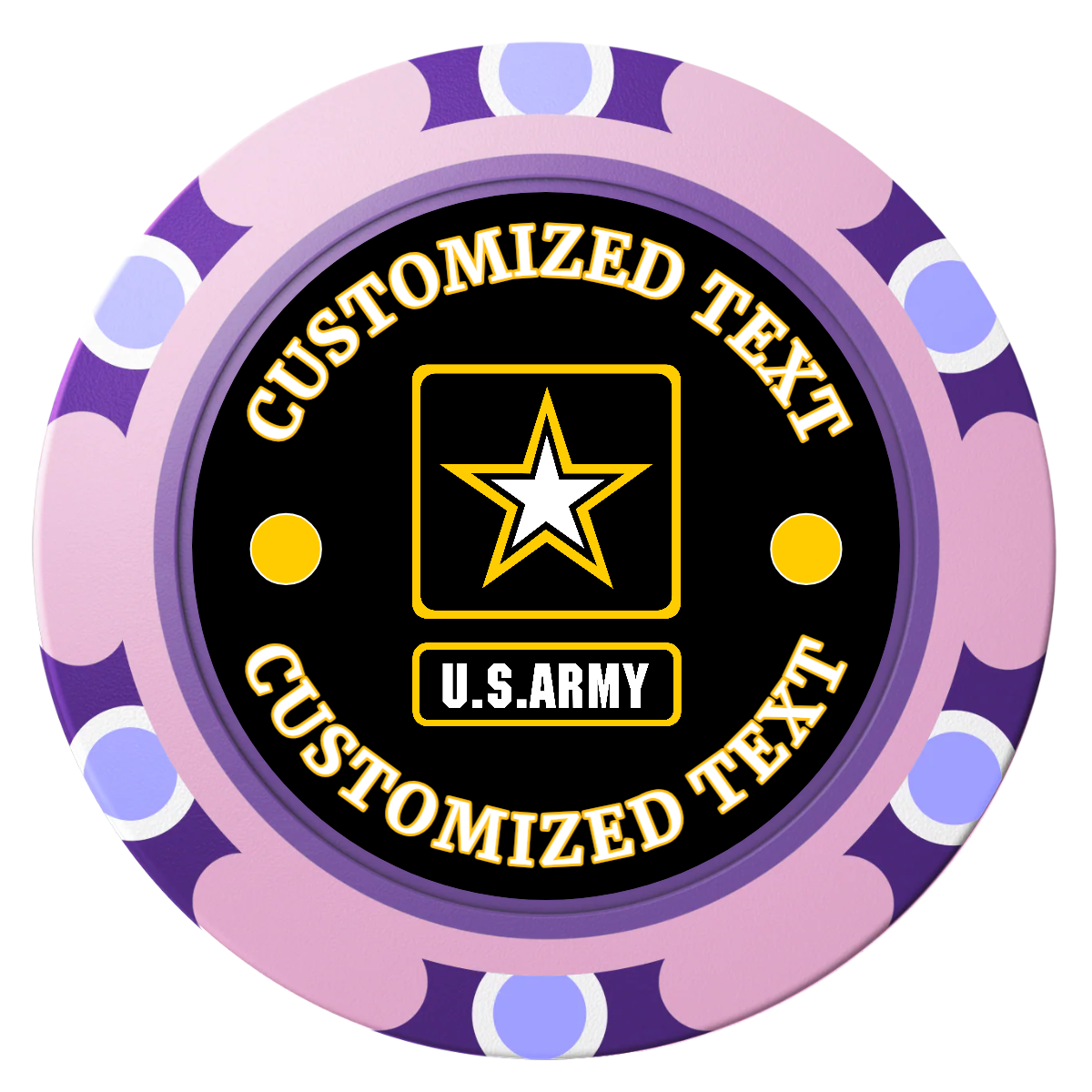 Army Strong Clay Poker Chips - Pink / Monte Carlo / 40mm - Front