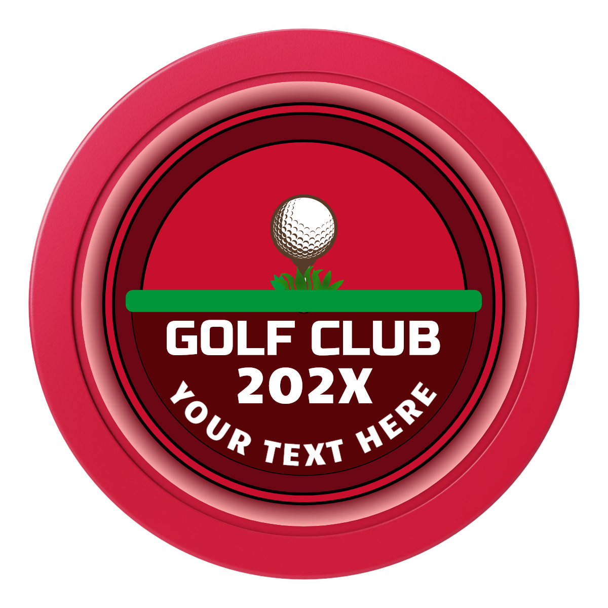 Teed Up 2" Oversized Poker Chips - Red - Back