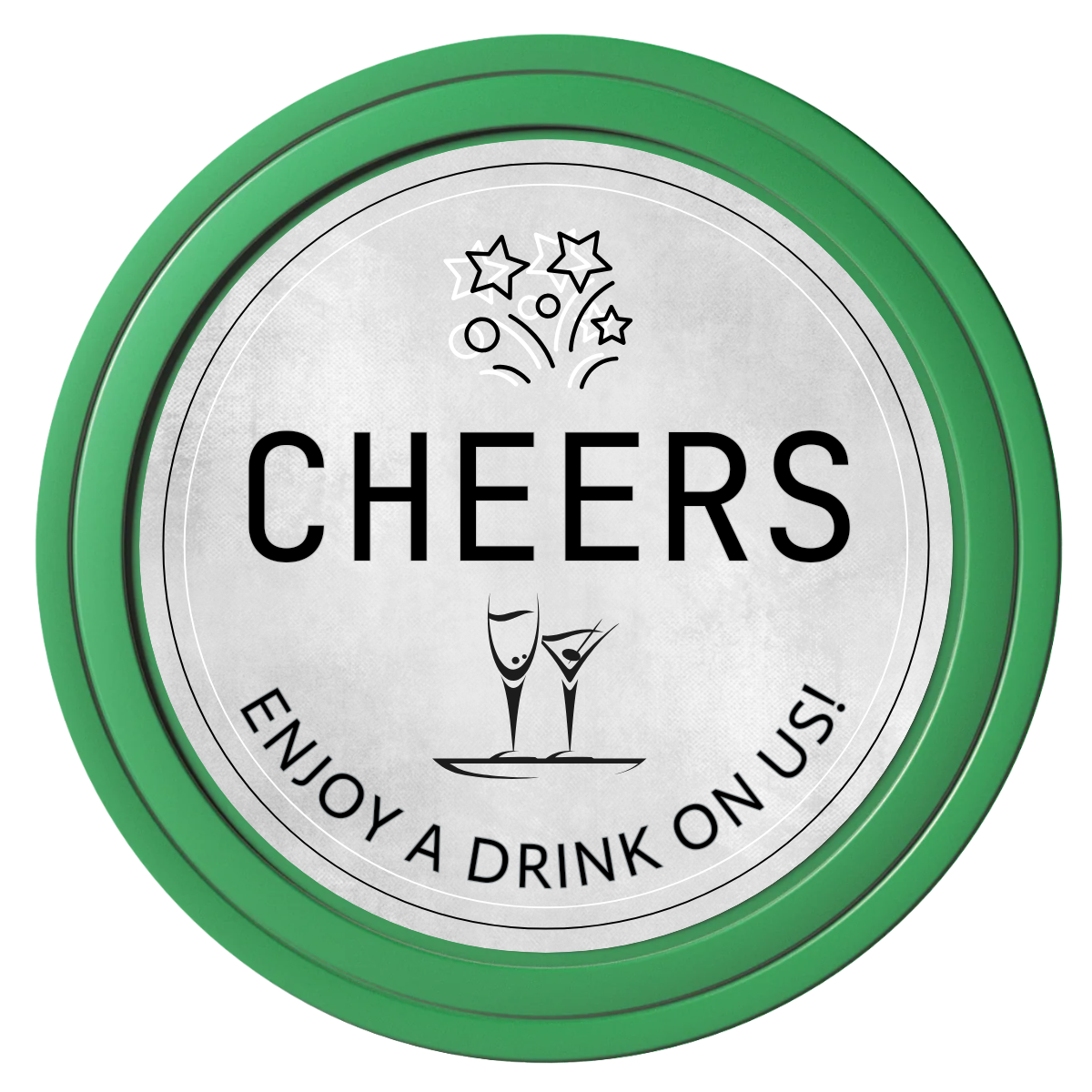 Chique Wedding Token Composite Poker Chips - Green / Solid - Front