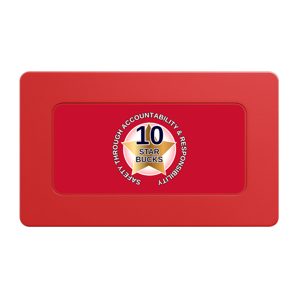 Safety Star Rectangular Poker Chip Plaques - Red - Front