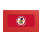 Safety Star Rectangular Poker Chip Plaques - Red - Front