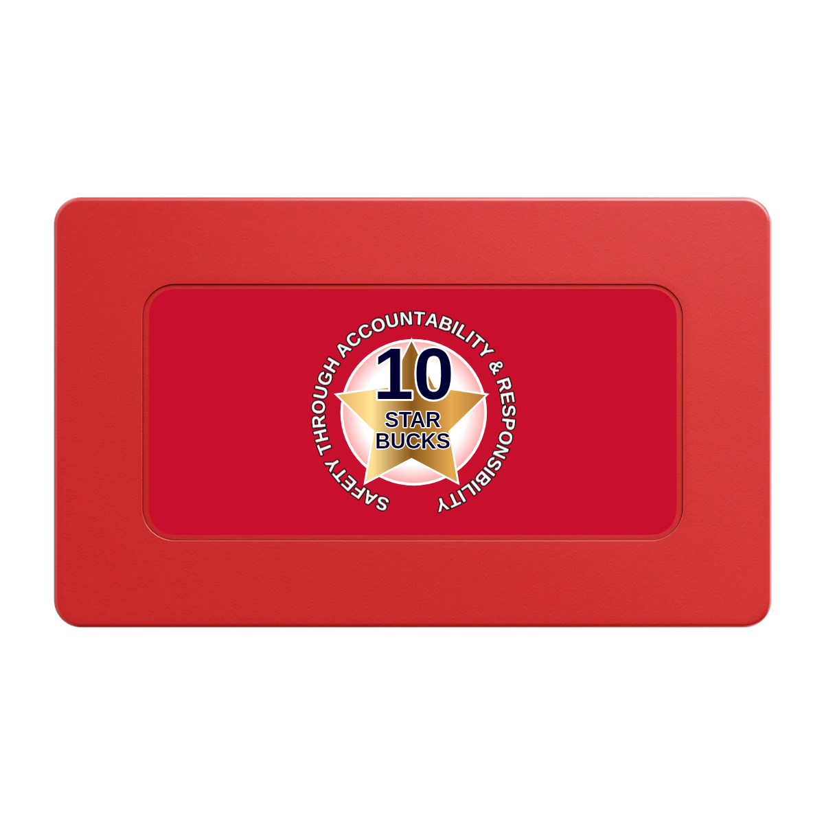 Safety Star Rectangular Poker Chip Plaques - Red - Front