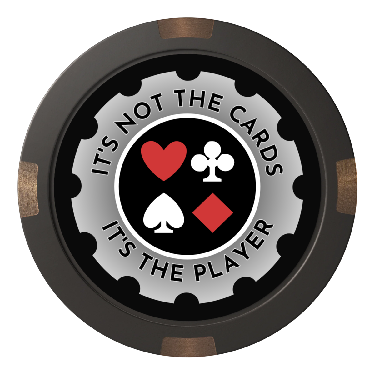 Your Four Suits Composite & Metal Hybrid Poker Card Protectors - Black - Front