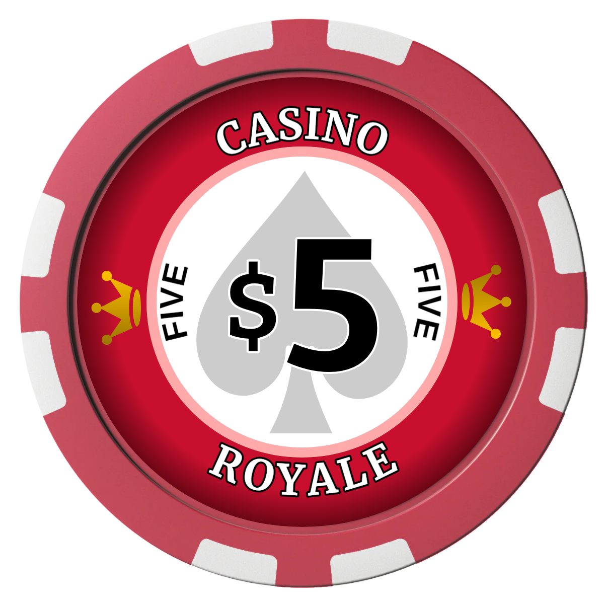 Casino Royale Composite Poker Chips - Red / 8 Stripe - Front
