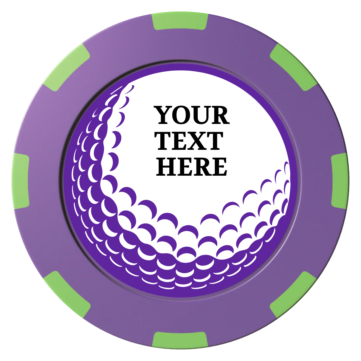 Hole In One Clay Poker Chips - Purple / 8 Spot (2 Tone) / 40mm - Front