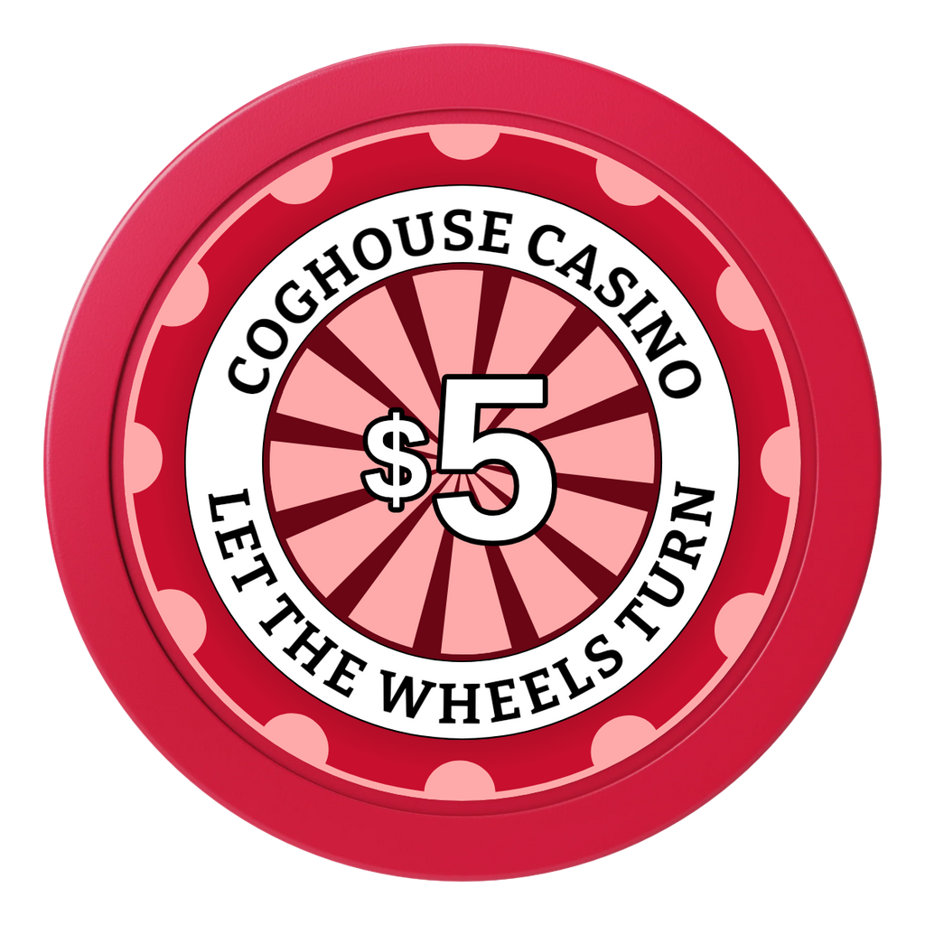 Cog House 2" Composite Dealer Button - Red - Back