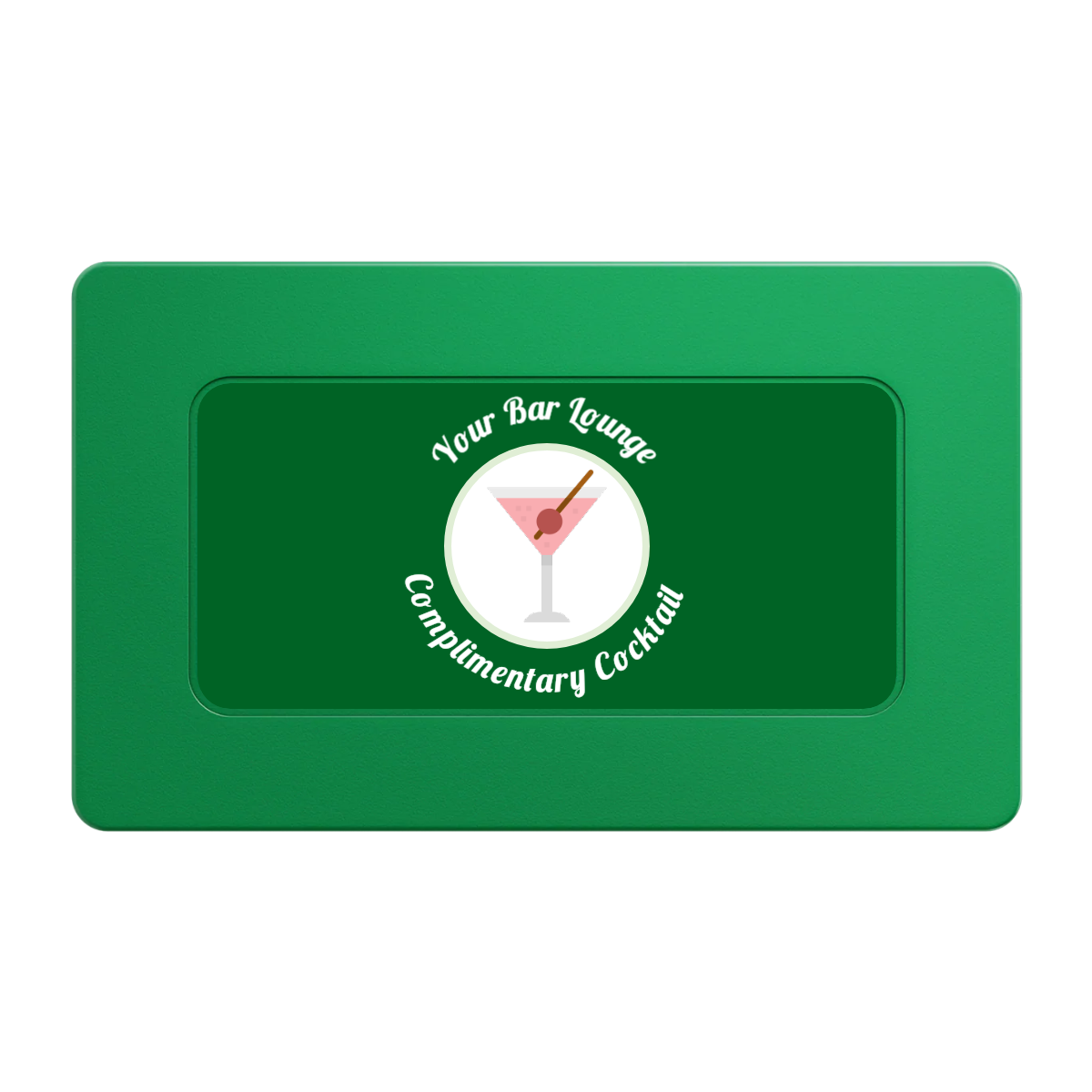 Fancy Drink Rectangular Poker Chip Plaques - Green - Front