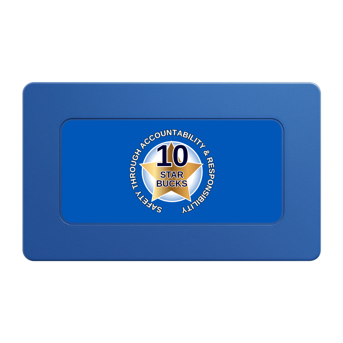Safety Star Rectangular Poker Chip Plaques - Blue - Front