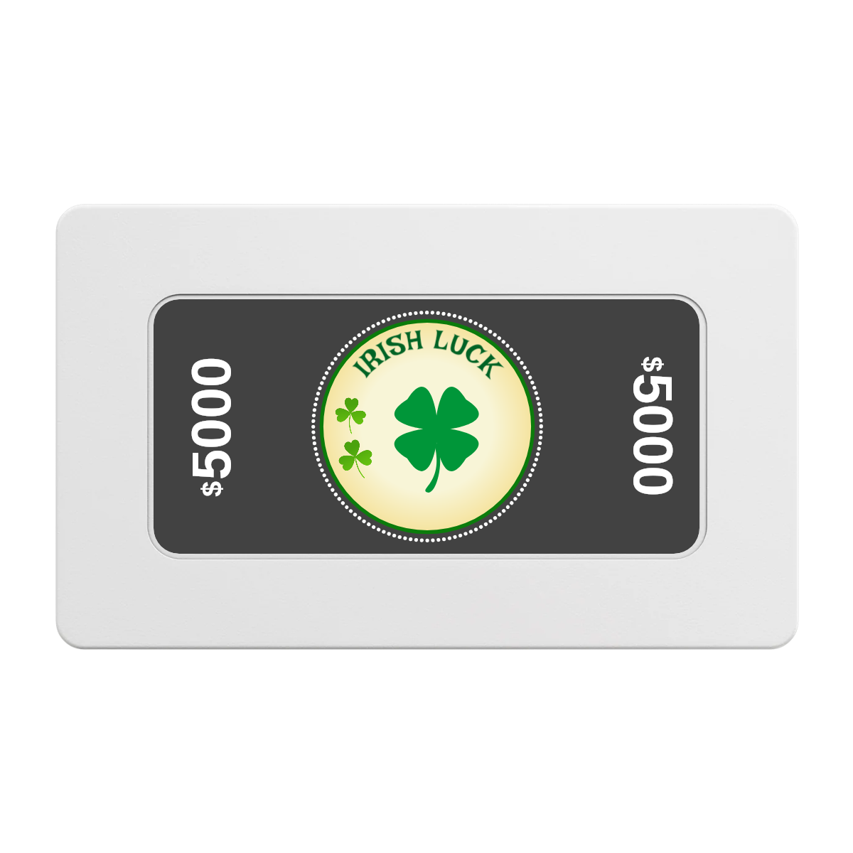 Irish Luck Rectangular Poker Chip Plaques - White - Front