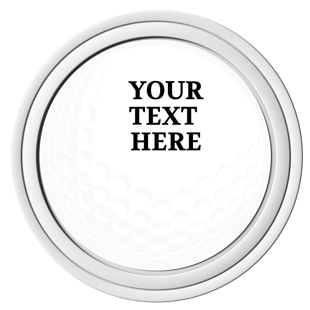 Hole In One Composite Poker Chips - White / Solid - Front