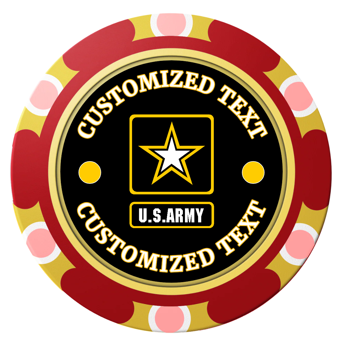 Army Strong Clay Poker Chips - Red / Monte Carlo / 40mm - Front