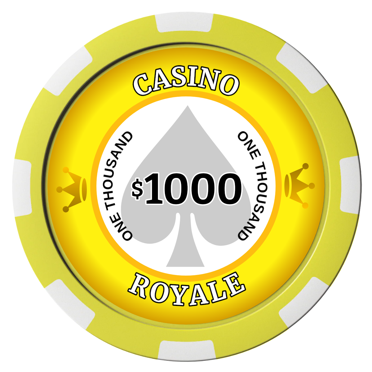 Casino Royale Composite Poker Chips - Yellow / 8 Spot - Front
