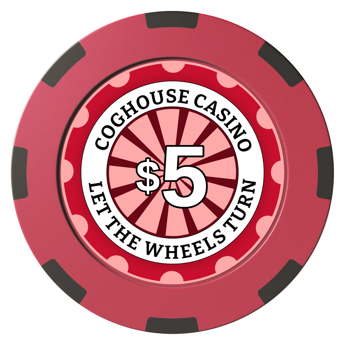 Cog House Clay Poker Chips - Red / 8 Spot (2 Tone) / 40mm - Front