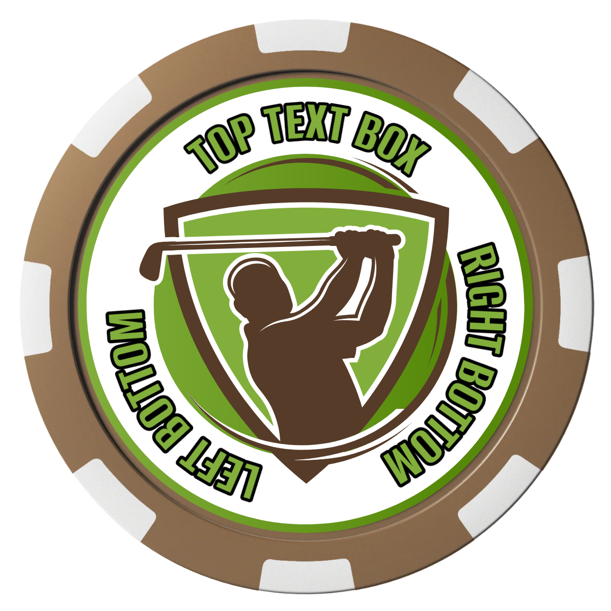 The Golfer Composite Poker Chips - Brown / 8 Spot - Back