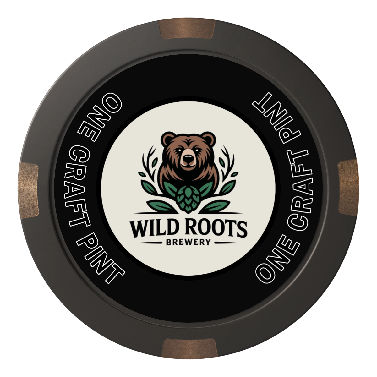 Drink On Us Composite & Metal Hybrid Poker Chips - Black - Back