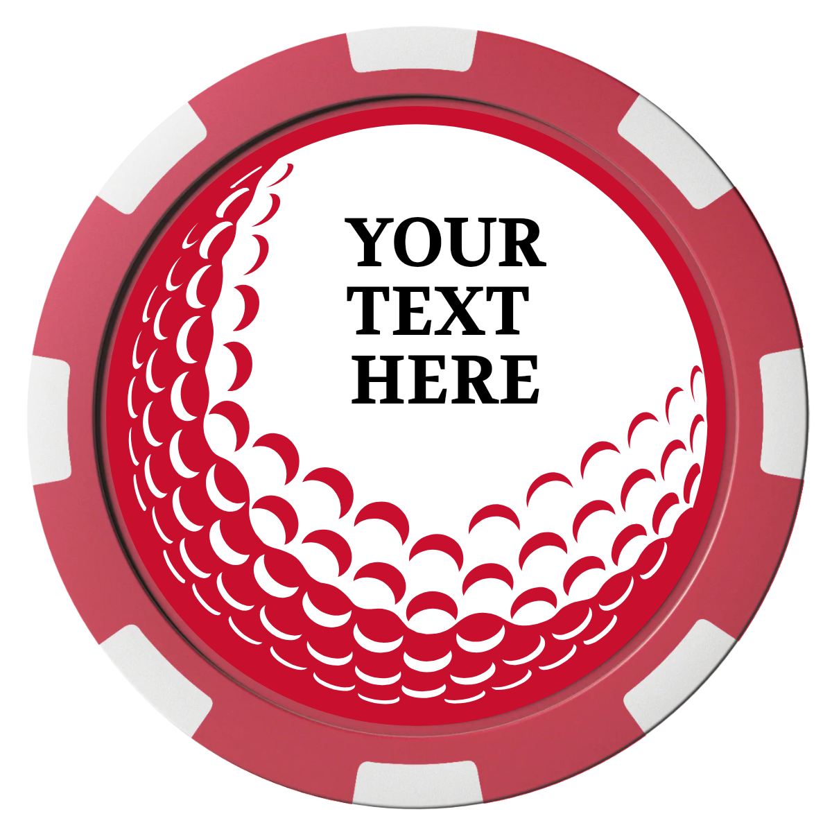 Hole In One Composite Poker Chips - Red / 8 Spot - Front