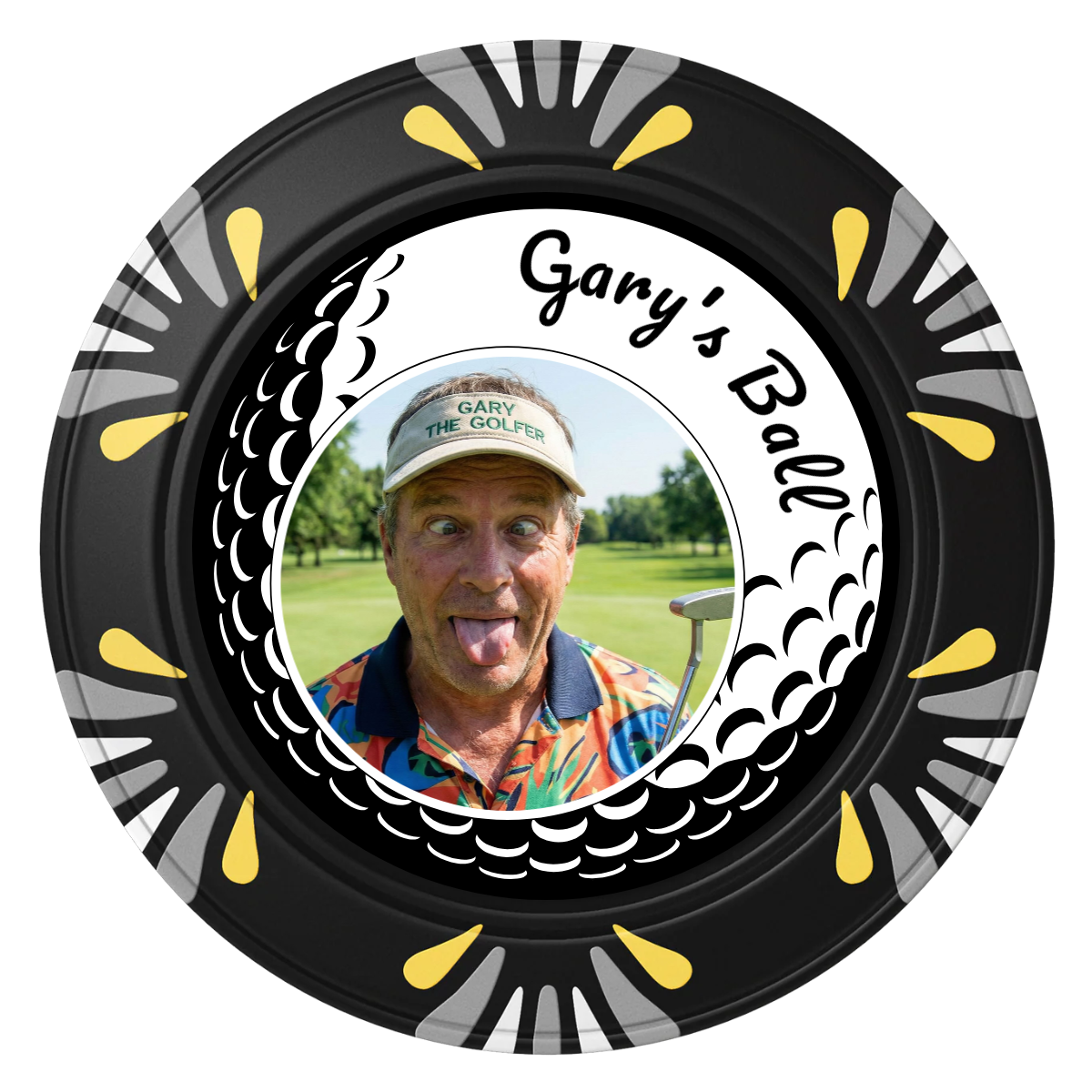Gary's Ball Clay Poker Chips - Black / Macau / 40mm - Back
