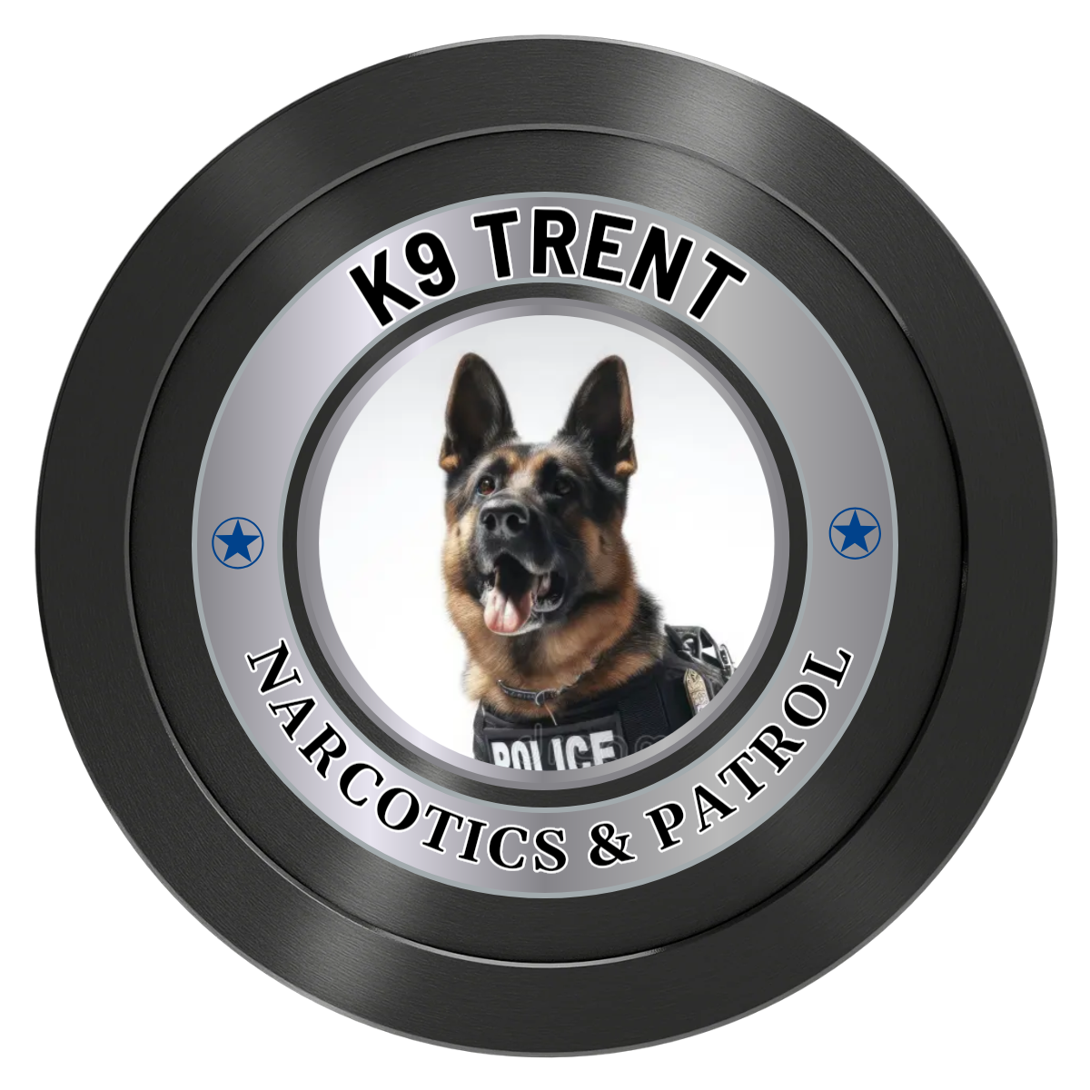 K-9 Trent Aluminum Poker Chips - Black - Front