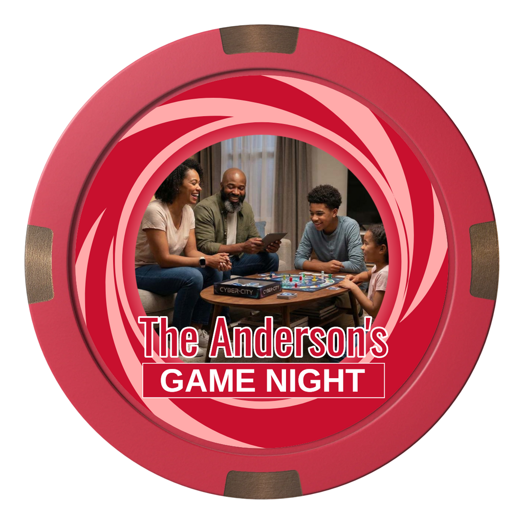Anderson's Game Night Composite & Metal Hybrid Poker Chips - Red - Back