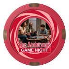 Anderson's Game Night Composite & Metal Hybrid Poker Chips - Red - Back