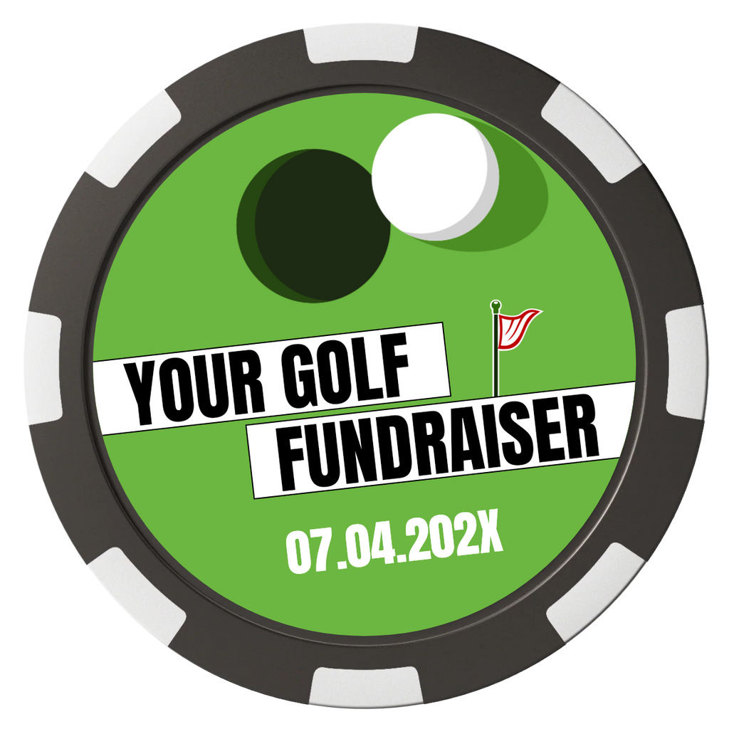 Putting Around Tournament Composite Poker Chips - Black / 8 Spot - Front