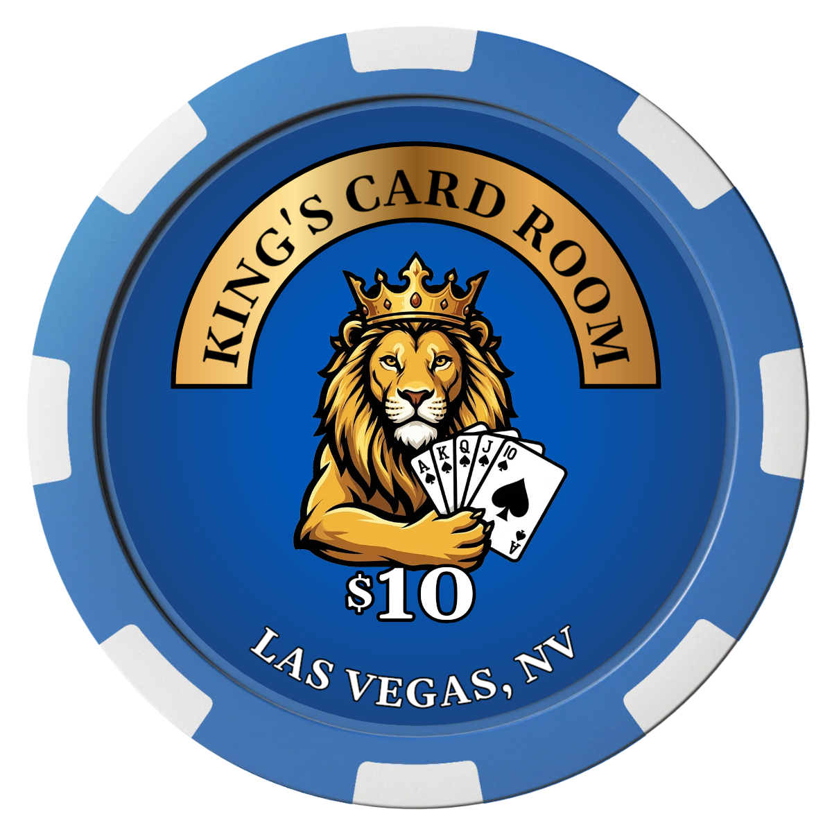 King's Card Room Magnetic Composite Poker Chips - Blue / 8 Spot - Back
