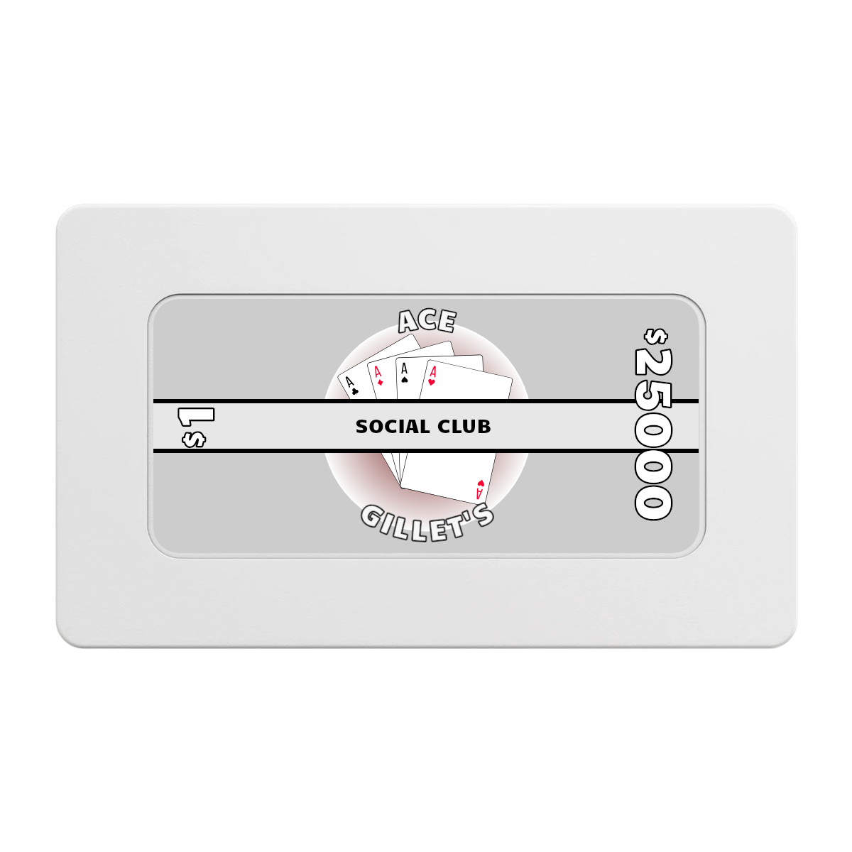 Ace Gillet's Rectangular Poker Chip Plaques - White - Front